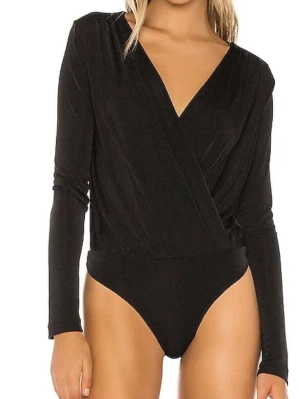 Free People Intimately Turnt Long Sleeves Bodysuit in Black Women’s Size Small